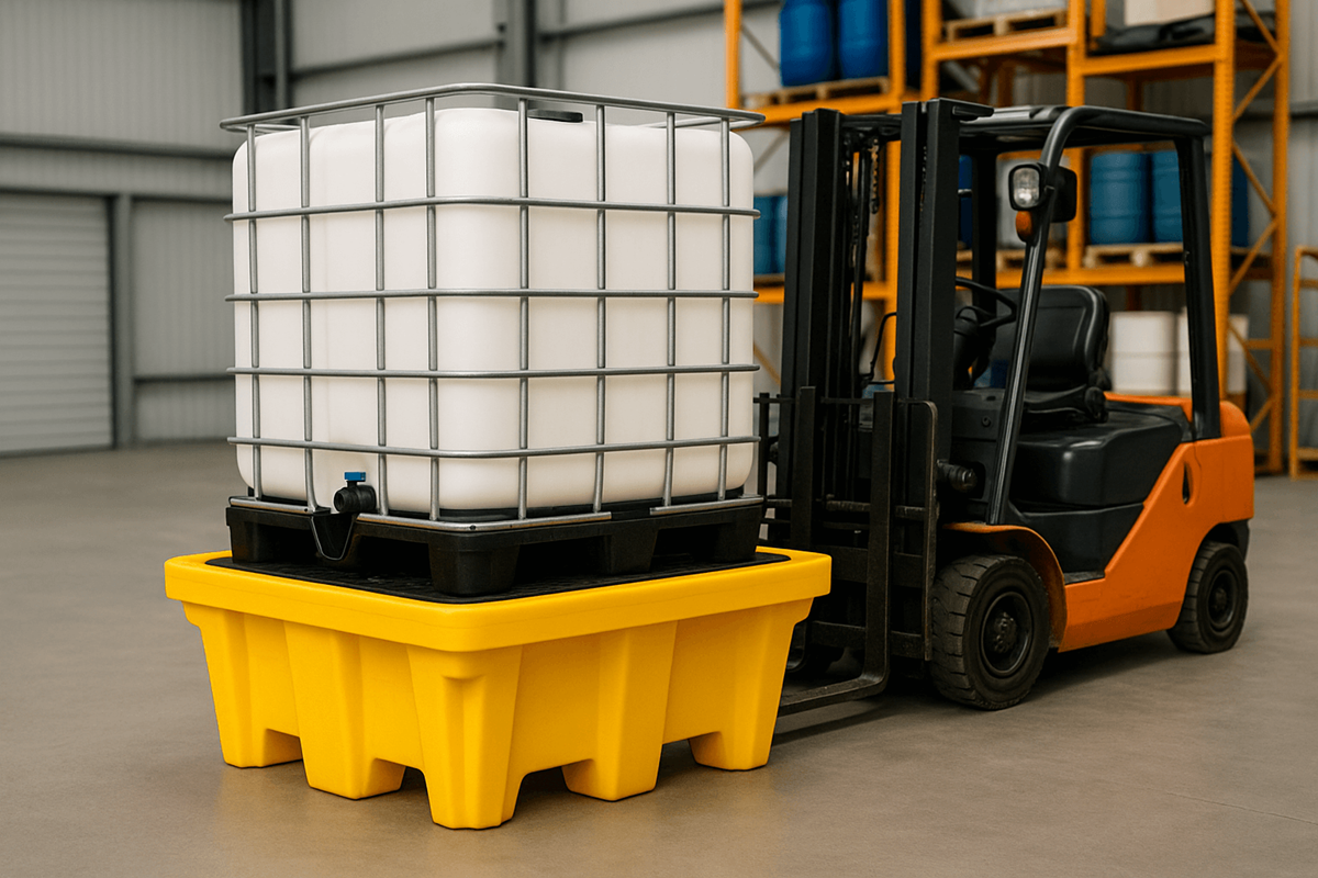 Qué tarima es más segura para transportar contenedores IBC llenos